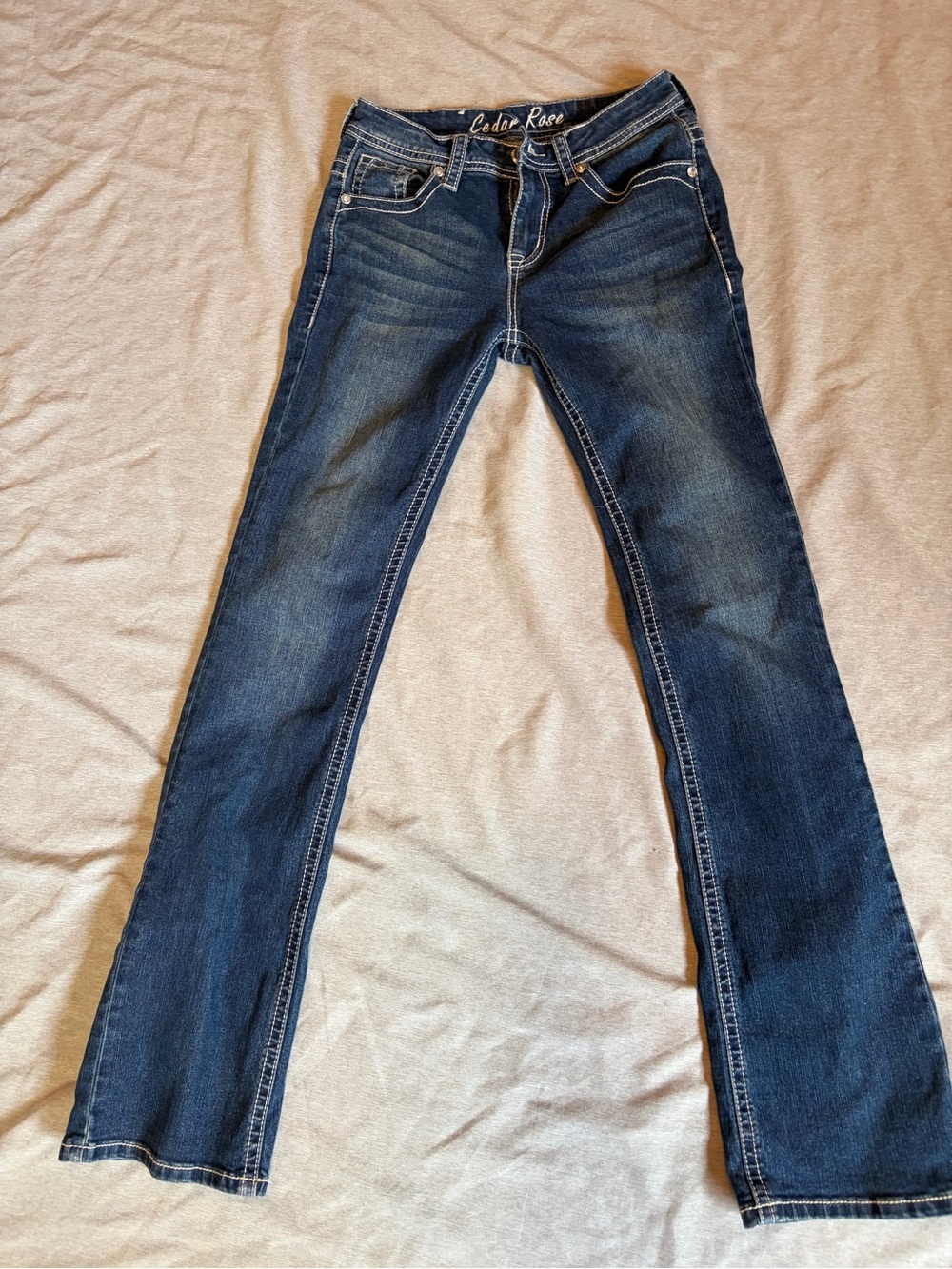 Cedar Rose Women’s size 26 Bootcut Jeans Embroidered Bull Skull Western Y2K